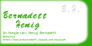 bernadett henig business card